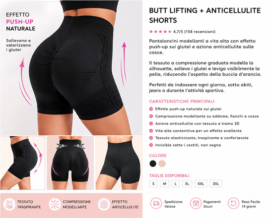 Butt LIfting + Anticellulite shorts